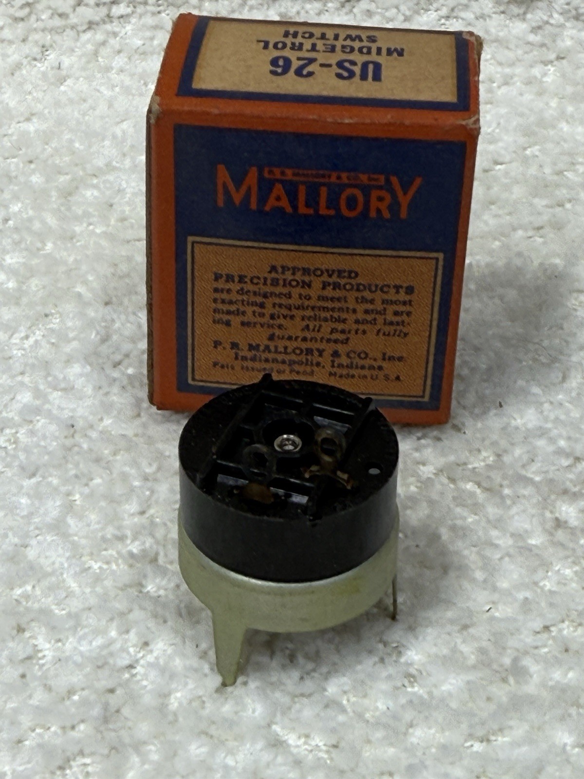 NOS Vintage Mallory US26 Midgetrol Power Switch for Radio Stereo