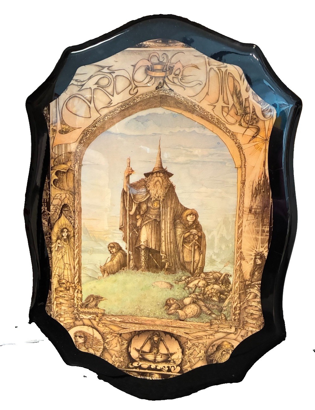 1976 Vintage Lord of the Rings LOTR Wood Wall Plaque Fantastic Condition