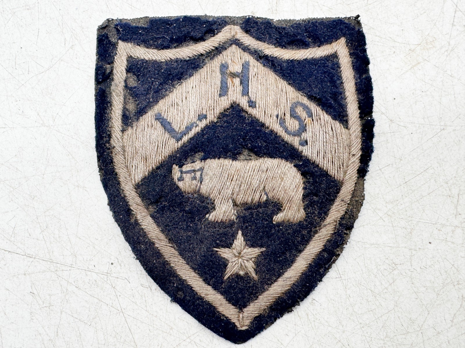 VINTAGE LODE HEATH SCHOOL BLAZER BADGE EMBROIDERED PATCH CREST SHIELD