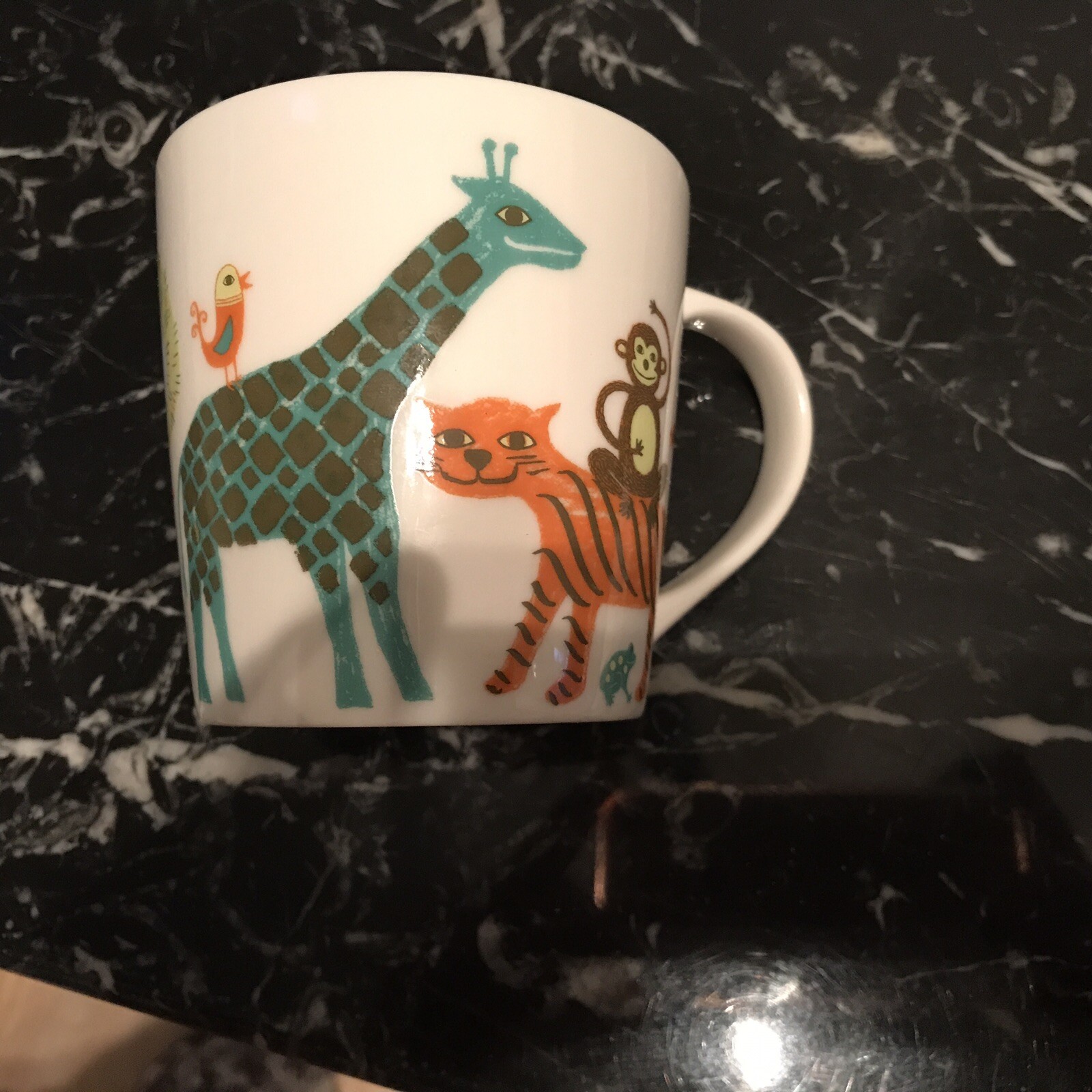 Starbucks 2008 Zoo  Coffee Tea Mug Animal Elephant Tiger Monkey Giraffe 8oz # 89