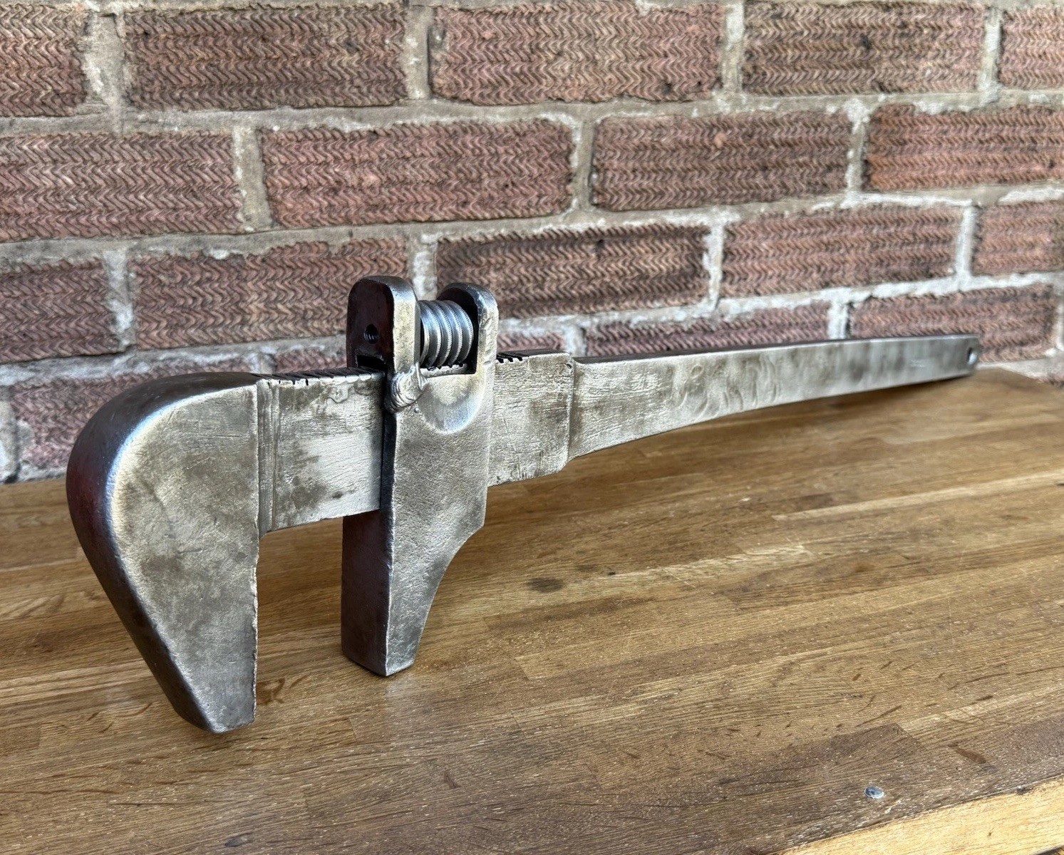 Antique 1919 Huge 7.1KG E.O.C Clark Burtsal 31” Adjustable Wrench Spanner Tool