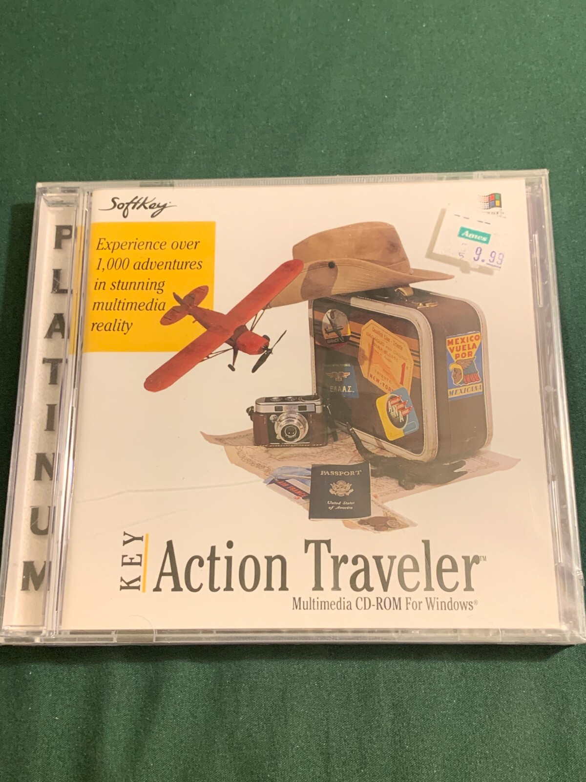Vintage Computer Travel Key Action Traveler Softkey Windows 95 3.1 CD-ROM