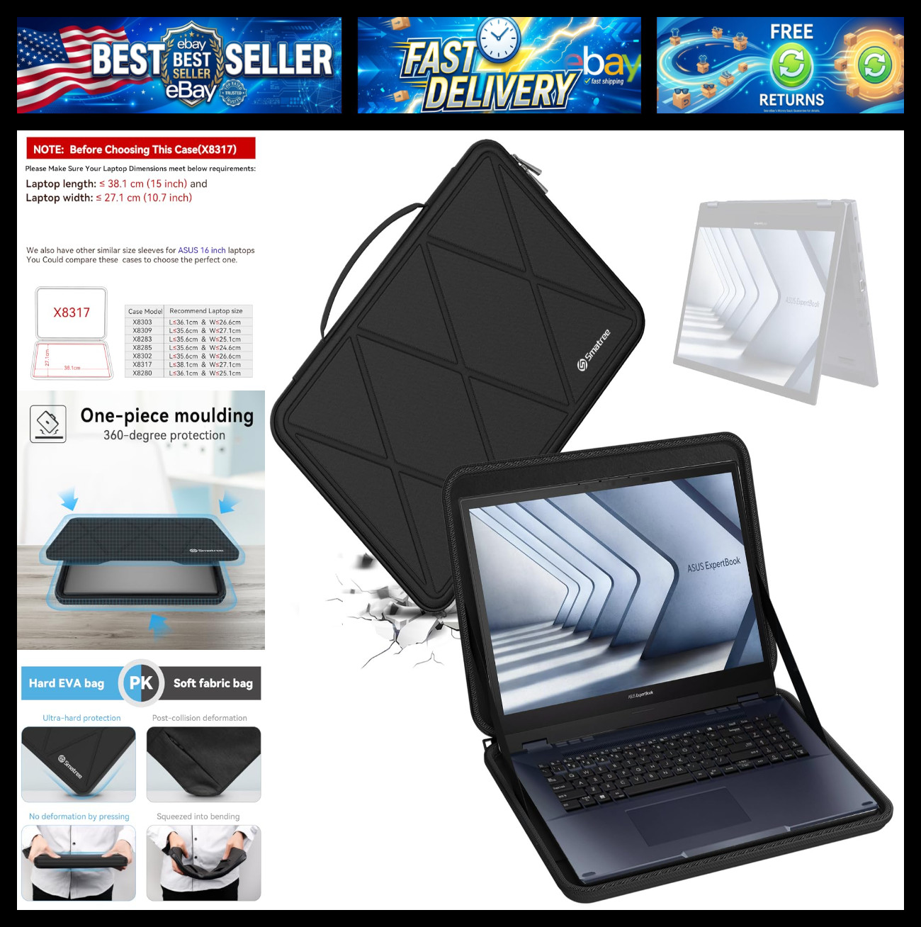 Smatree Hard EVA Protective Case for 16 inch Lenovo ThinkPad P16v Gen 2/1