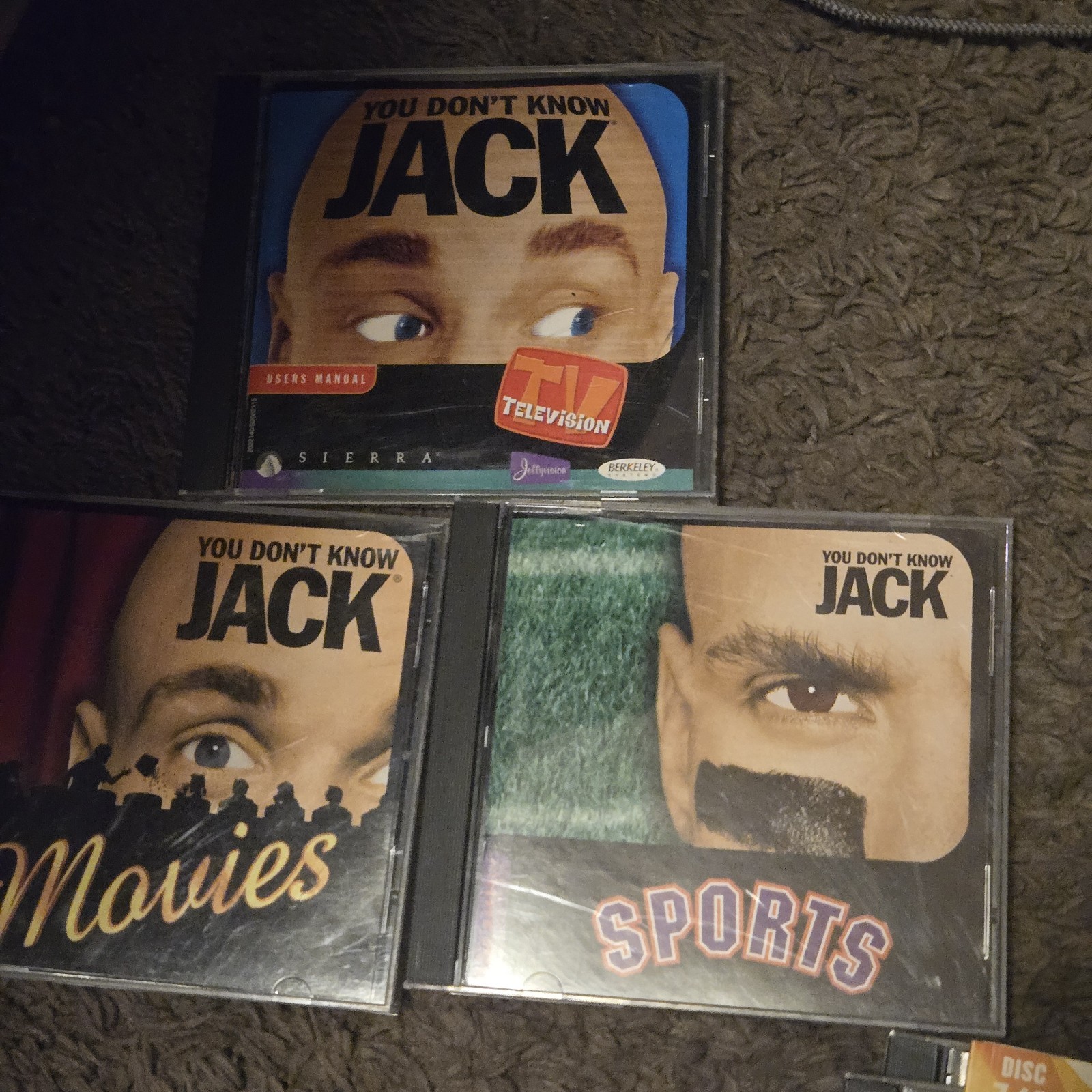 PC Games You Don't Know Jack Lot of 3 - Sports Movies TV Family Fun