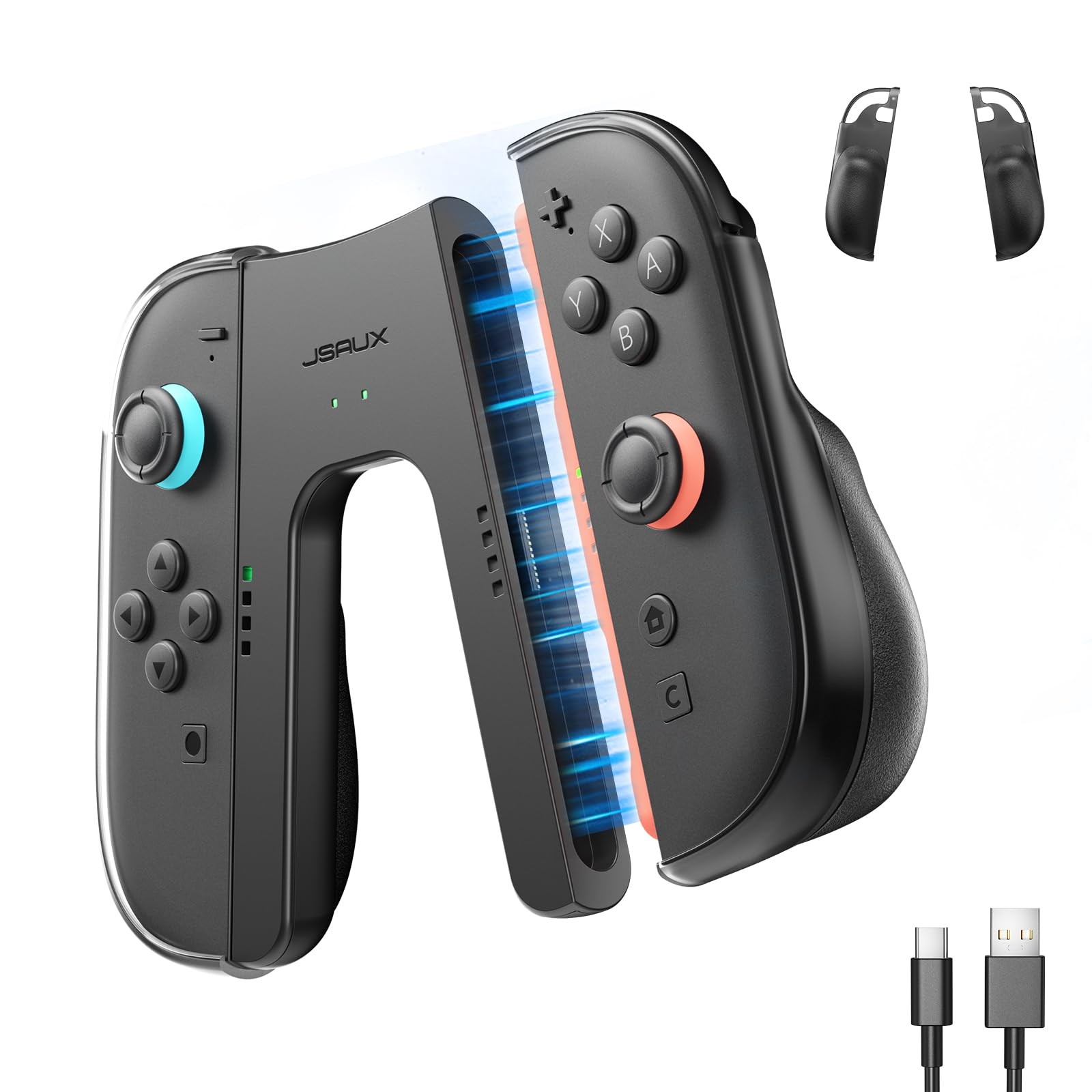 Jsaux Charging Grip For Nintendo Switch 2, Joypad 2 Protective Case (2-Pack), V_