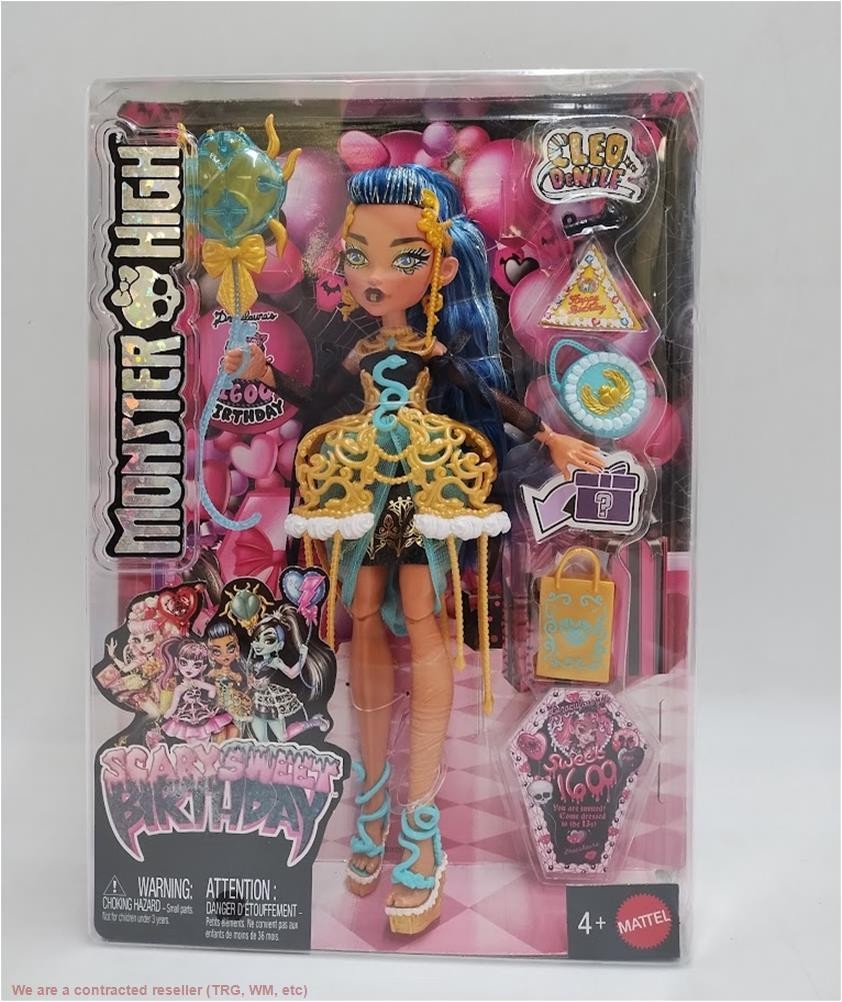 Monster High Scary Sweet Birthday Cleo De Nile Doll in Party Dress SEE DETAILS