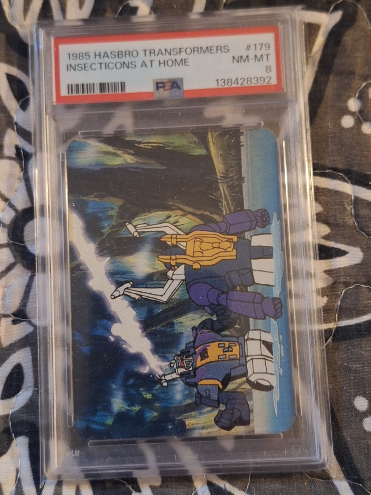 1985 Hasbro Transformers Card G1 Series 1 Insecticons at Home #179 PSA 8
