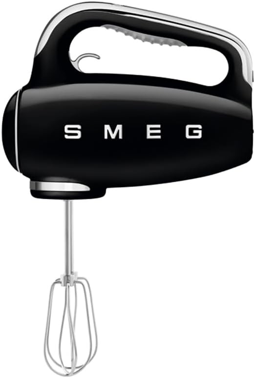 SMEG Black 50's Retro Electric Hand Mixer, Beaters, Dough Hooks, Whisks