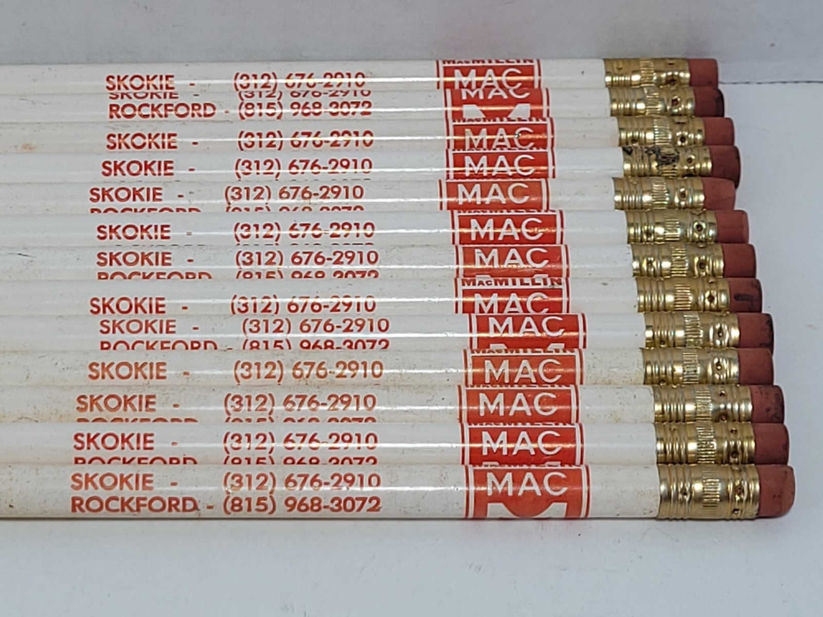 Lot Of 13 Vintage Advertising Pencils MAC Hydraulic Skokie Rockford