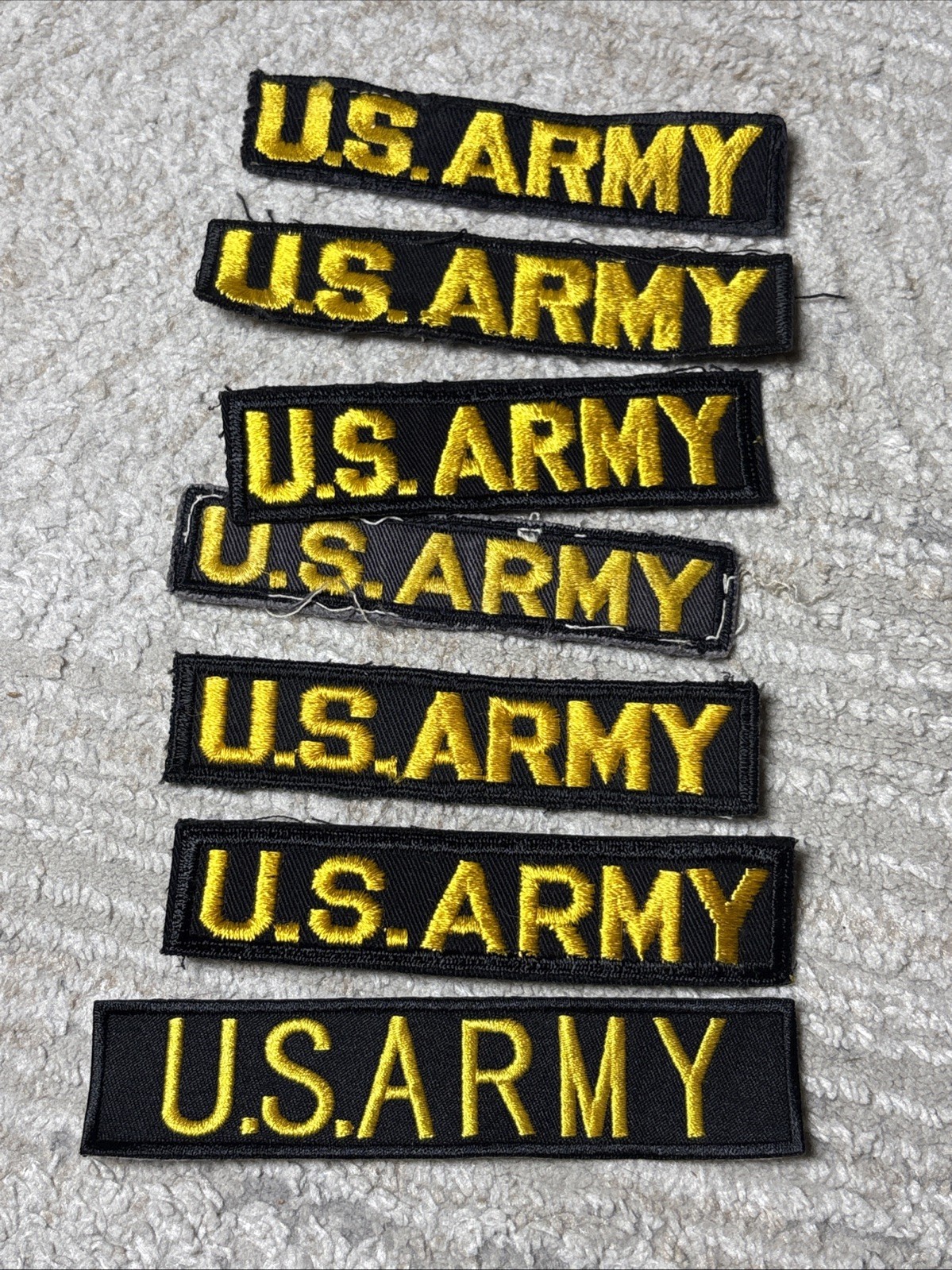 Vietnam US ARMY Tape issued Black And Gold / Lot Of 7