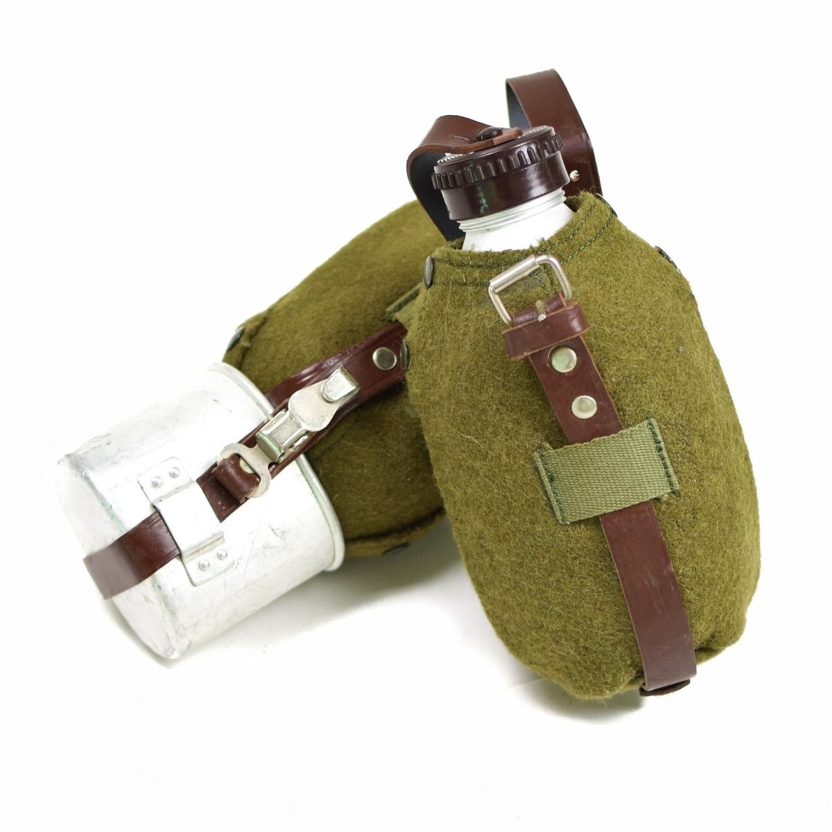 2-Pack, Genuine Romanian Army Canteen Cup Felt Cover, Vintage, Retro, 32oz