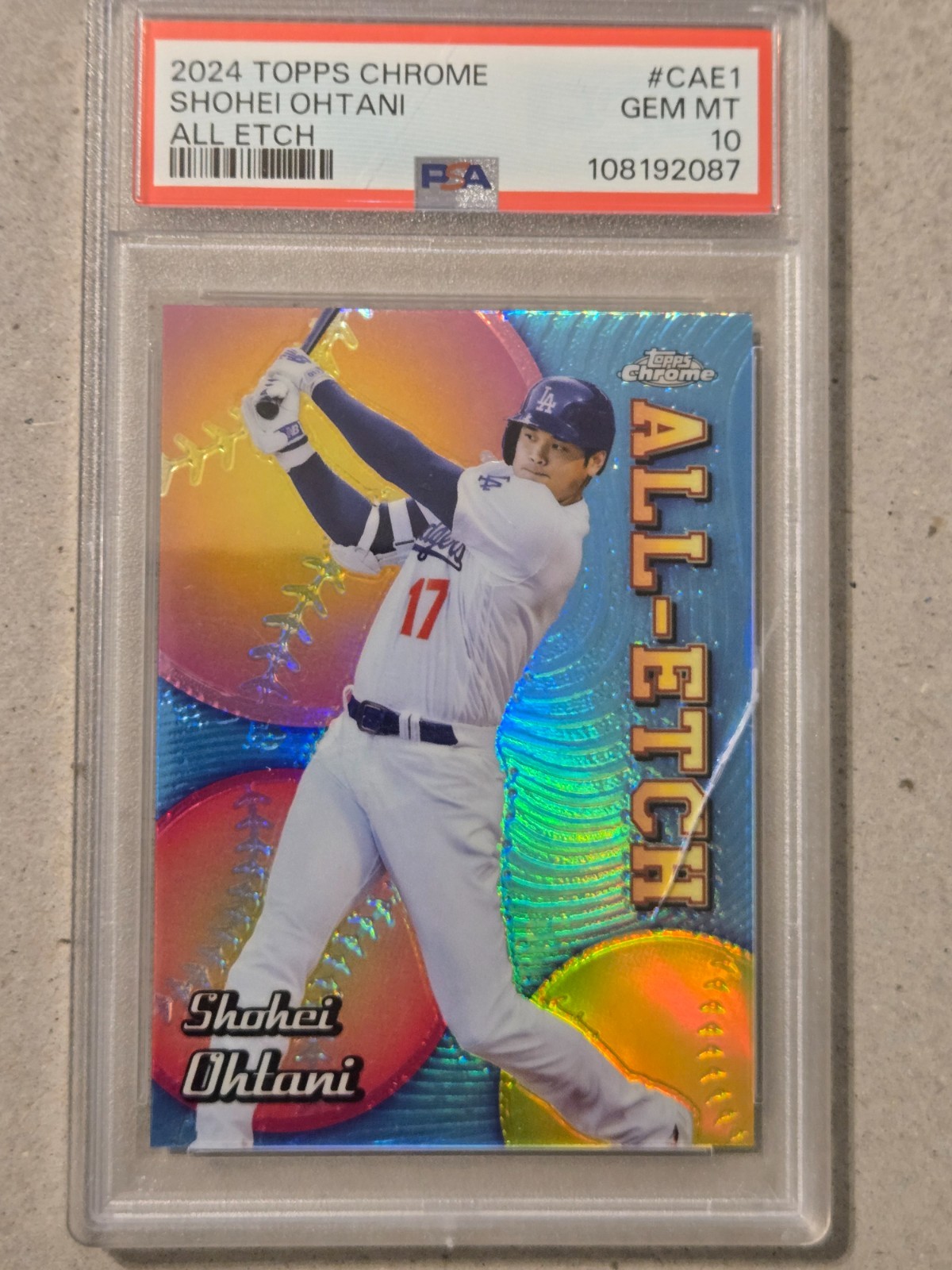 2024 TOPPS CHROME SHOHEI OHTANI ALL ETCH INSERT REFRACTOR PSA 10 GEM MINT