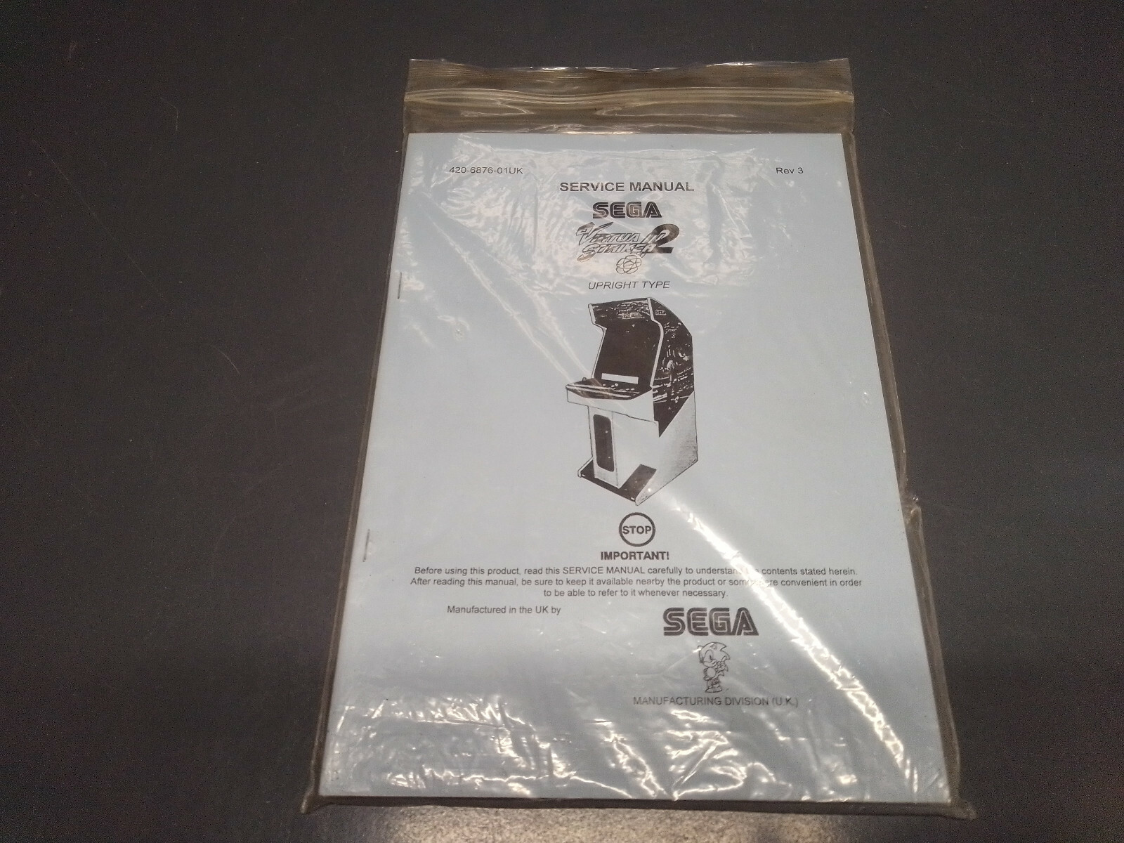 Original Sega Virtual Striker 2 service manual rev 3 1997 UK