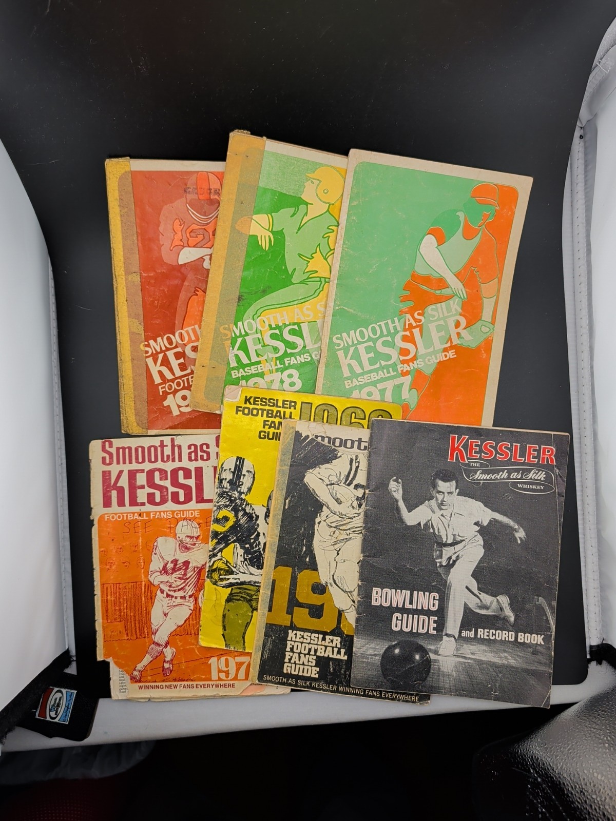 1960s & 1970s vintage KESSLER WHISKEY BASEBALL FOOTBALL BOWLING FANS GUIDES