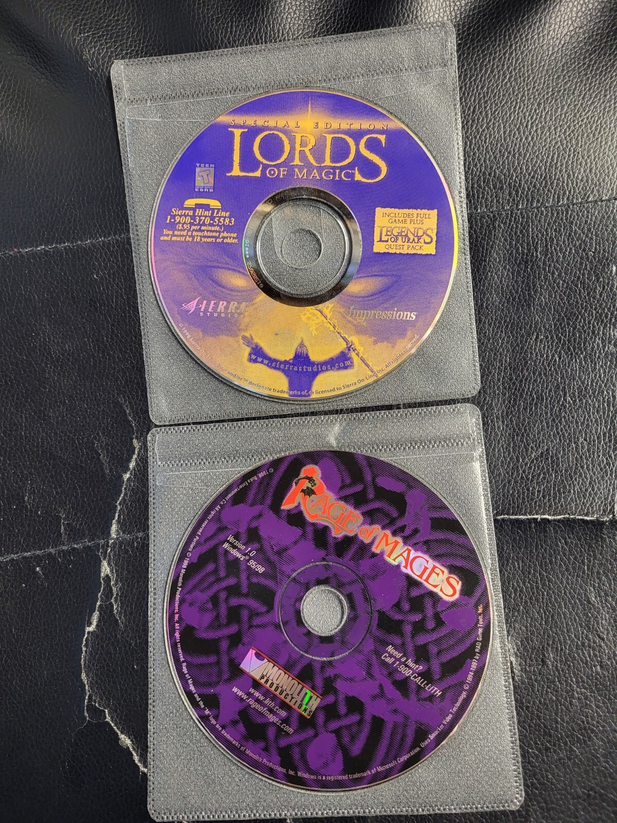 LOT OF 2: RAGE OF MAGES + LORDS OF MAGIC (Windows /PC) Disc Only /SOME SCRATCHES