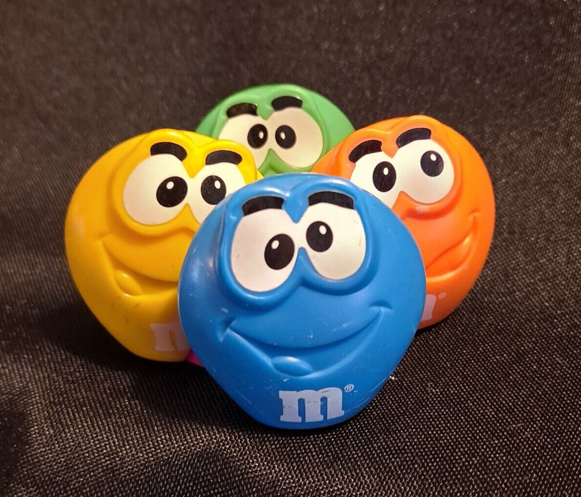 M&M\'s Crazy Pull-Back Swarm Blue Yellow Orange Green Toy Burger King 1997