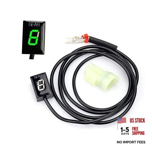 Motorcycle Gear Indicator, Gear Shift Indicator LED Display, Digital Green