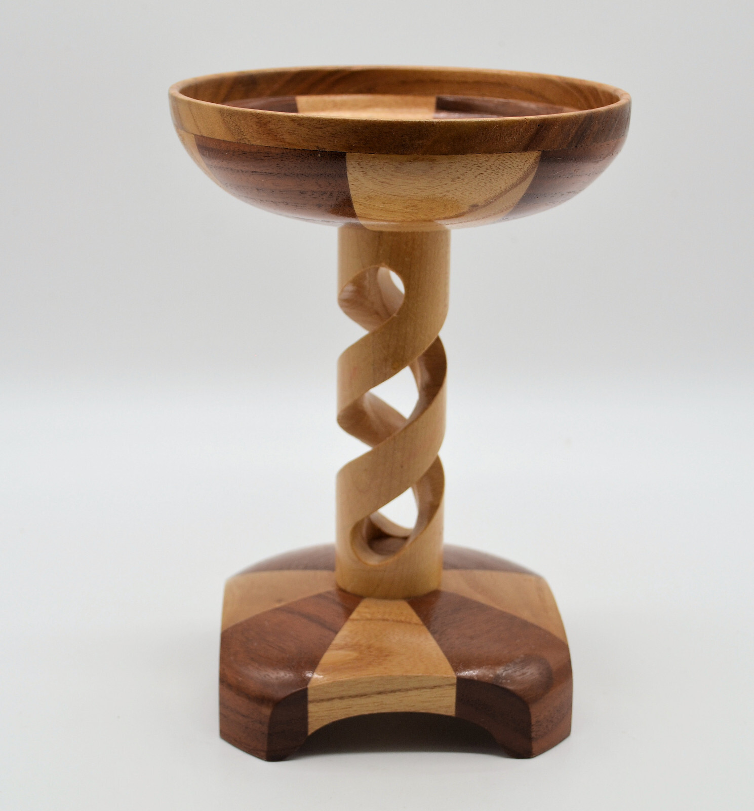 Wooden Twist Candle Holder Jake’s Wood Crafts Made in Washington 8-½” Tall F-5
