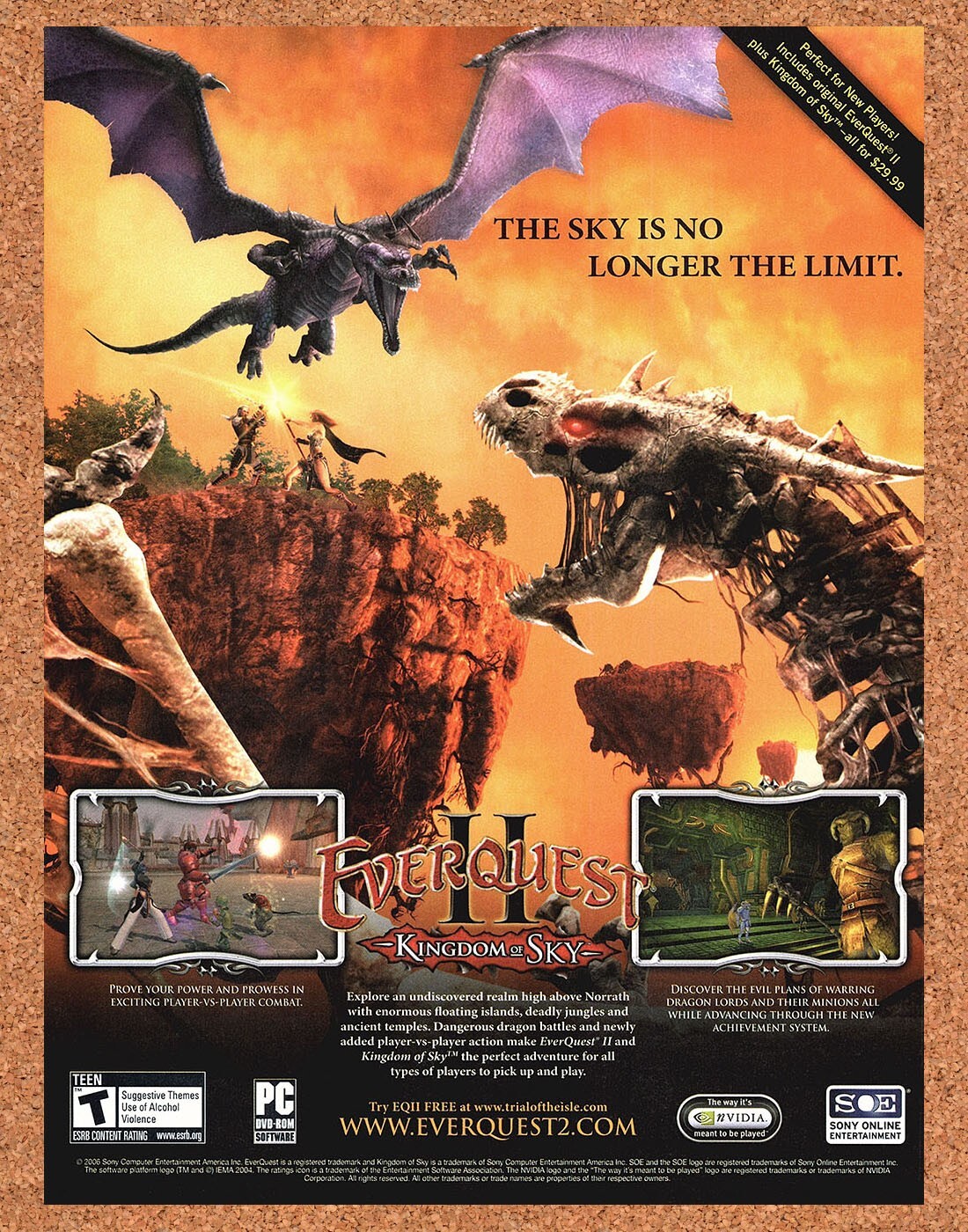 2006 EverQuest II Kingdom Of Sky PC Original Advertisement / Retro Promo v1