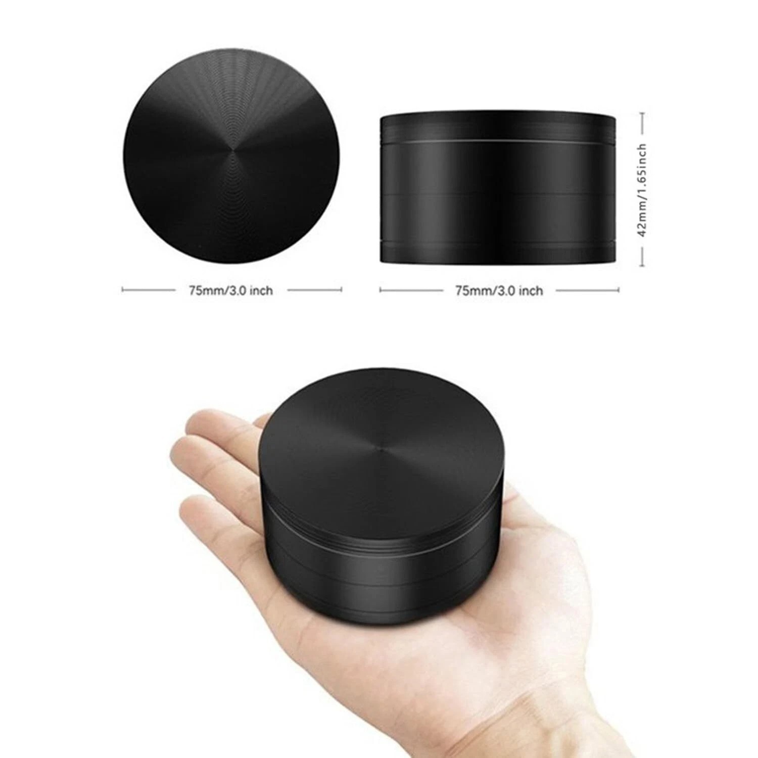 4 Layer 2 inches LARGE Portable Zinc Alloy Grinder Herb Spice Tobacco Grinder ✨