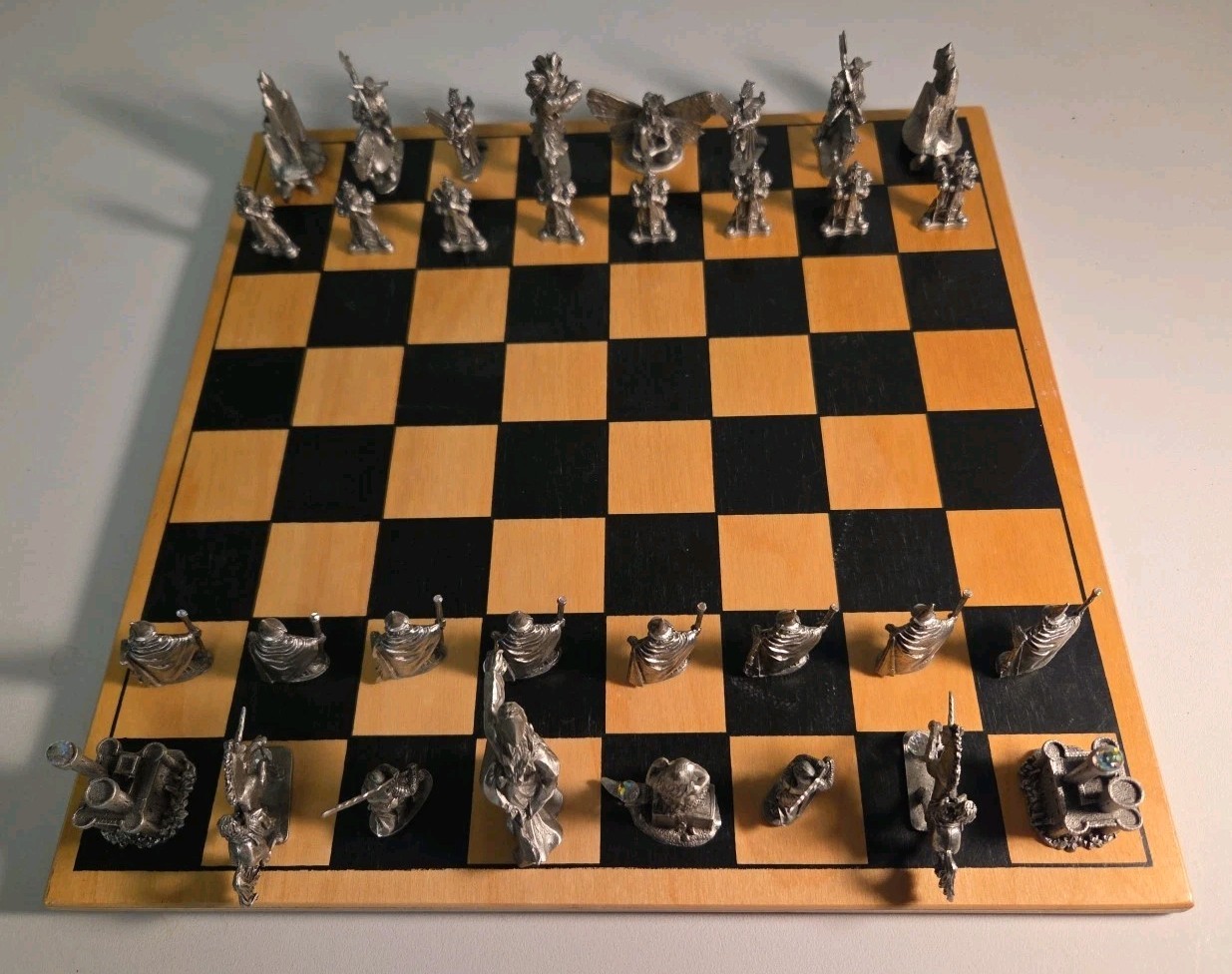 Rare 1986 Partha and Rawcliffe Pewter  Chess Set. 