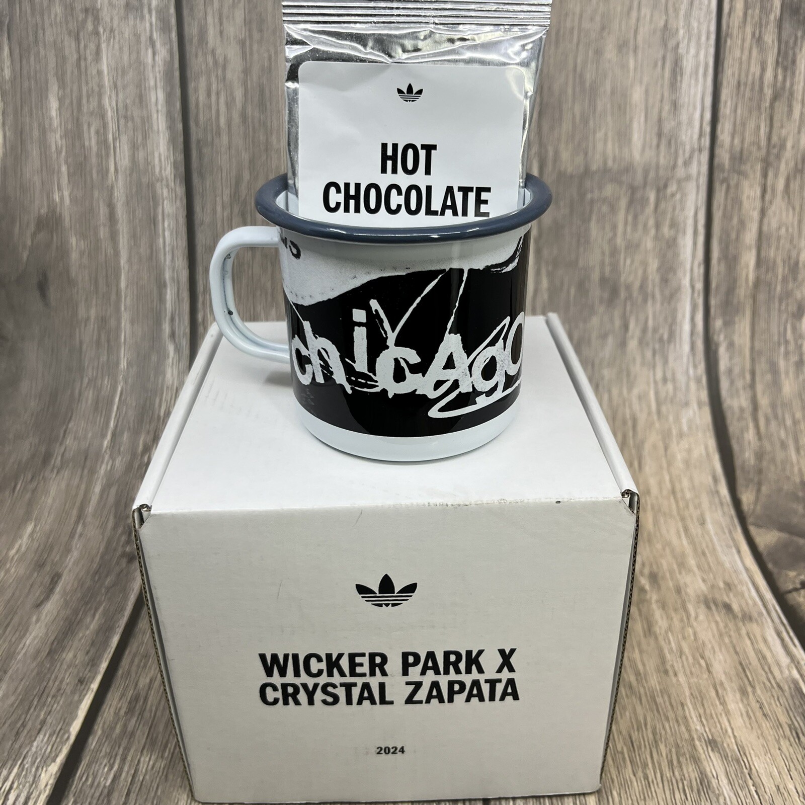 Adidas Wicker Park X Crystal Zapata 2024 Enamel Mug & Hot Chocolate In Box RARE