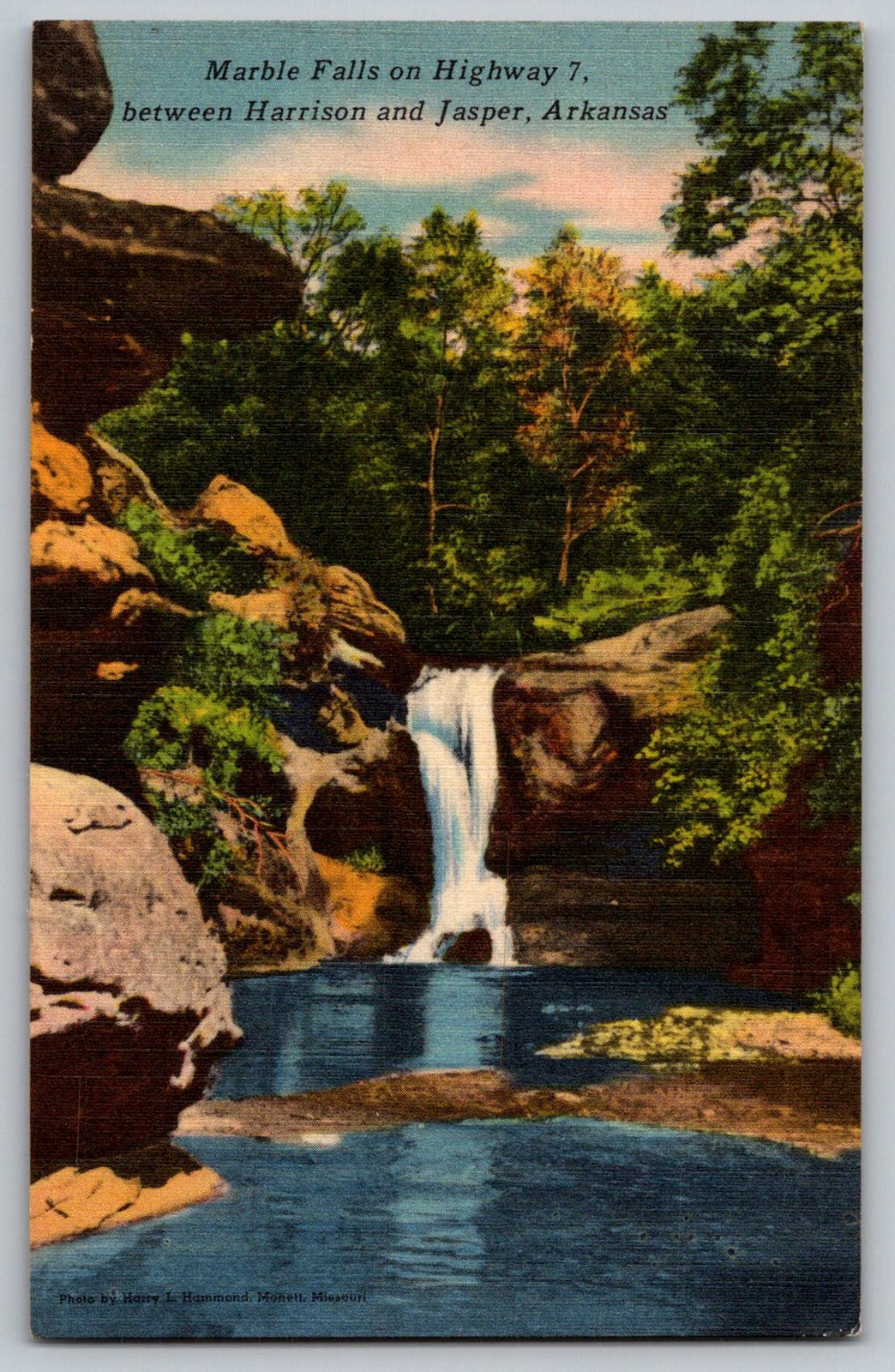 Postcard - Marble Falls On Highway 7, Between Harrison And Jasper, Arkansas