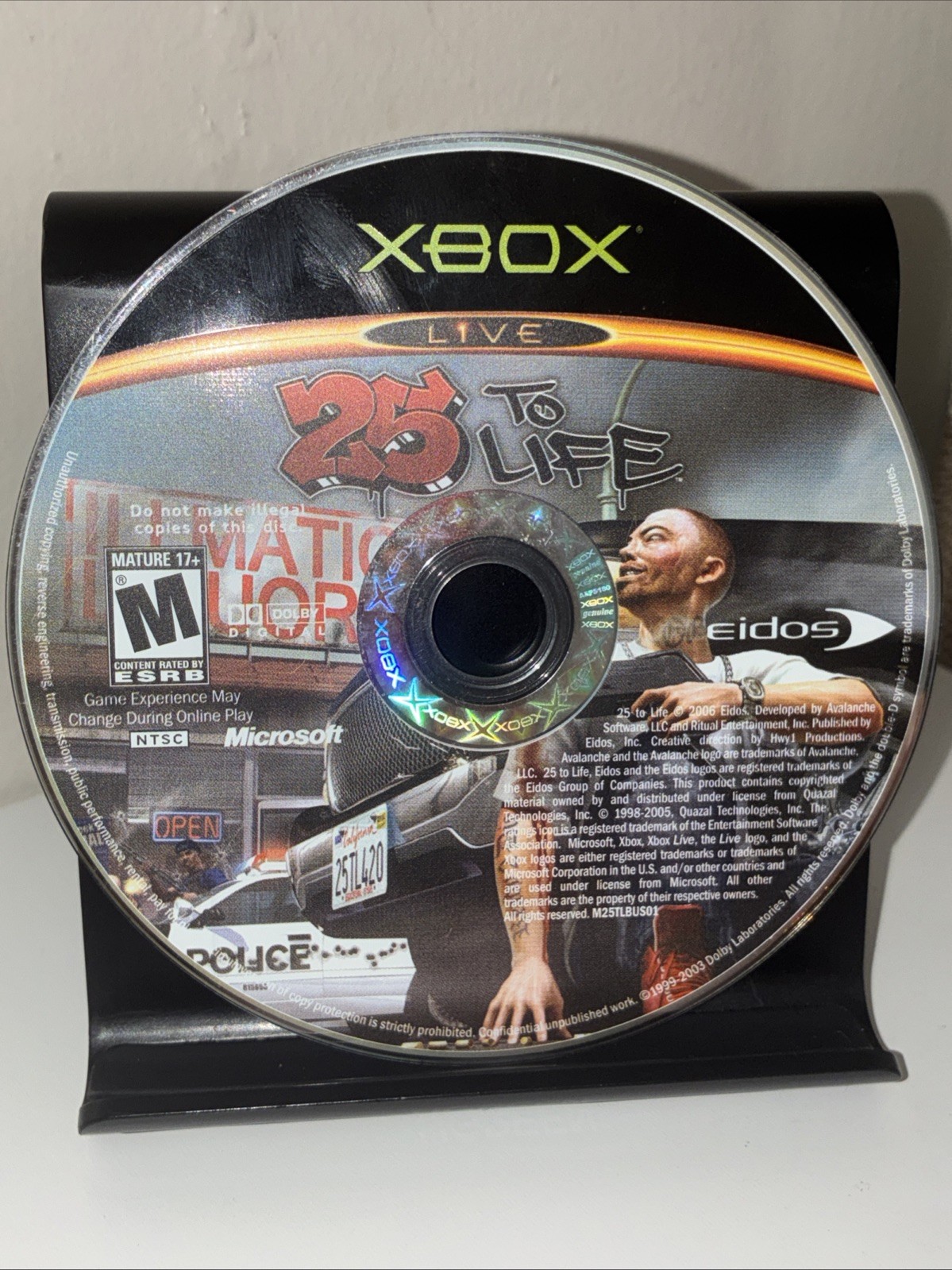 25 to Life (Microsoft Xbox, 2006) Disc Only Tested