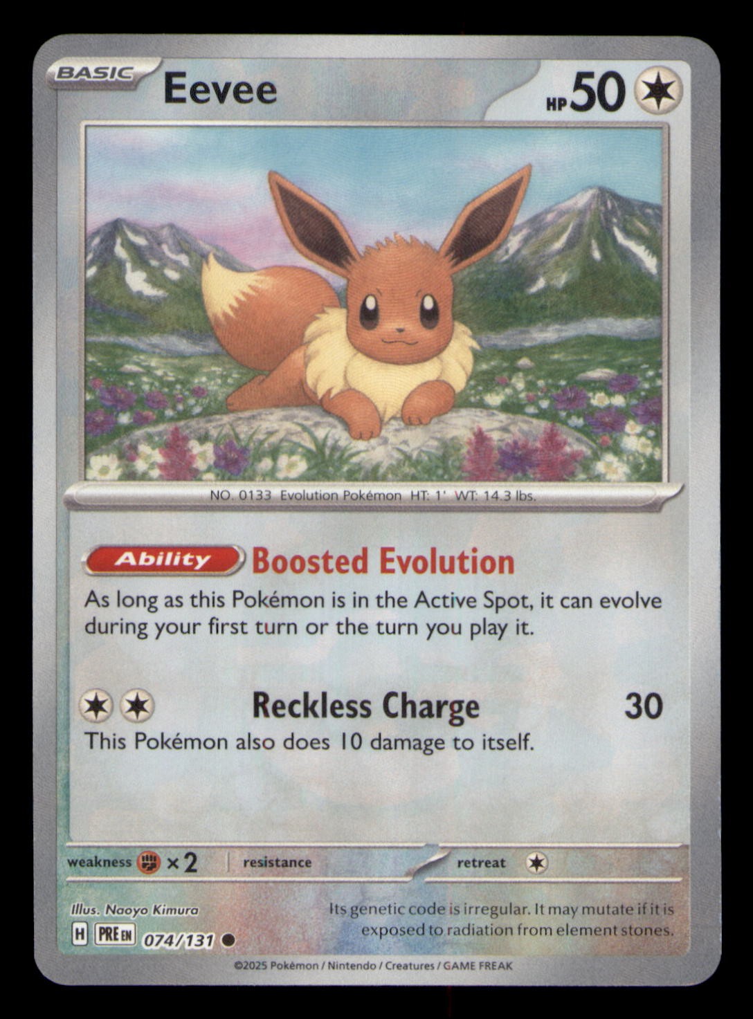 Eevee (Poke Ball Pattern) 074/131 Holo Prismatic Evolutions Pokemon TCG NM