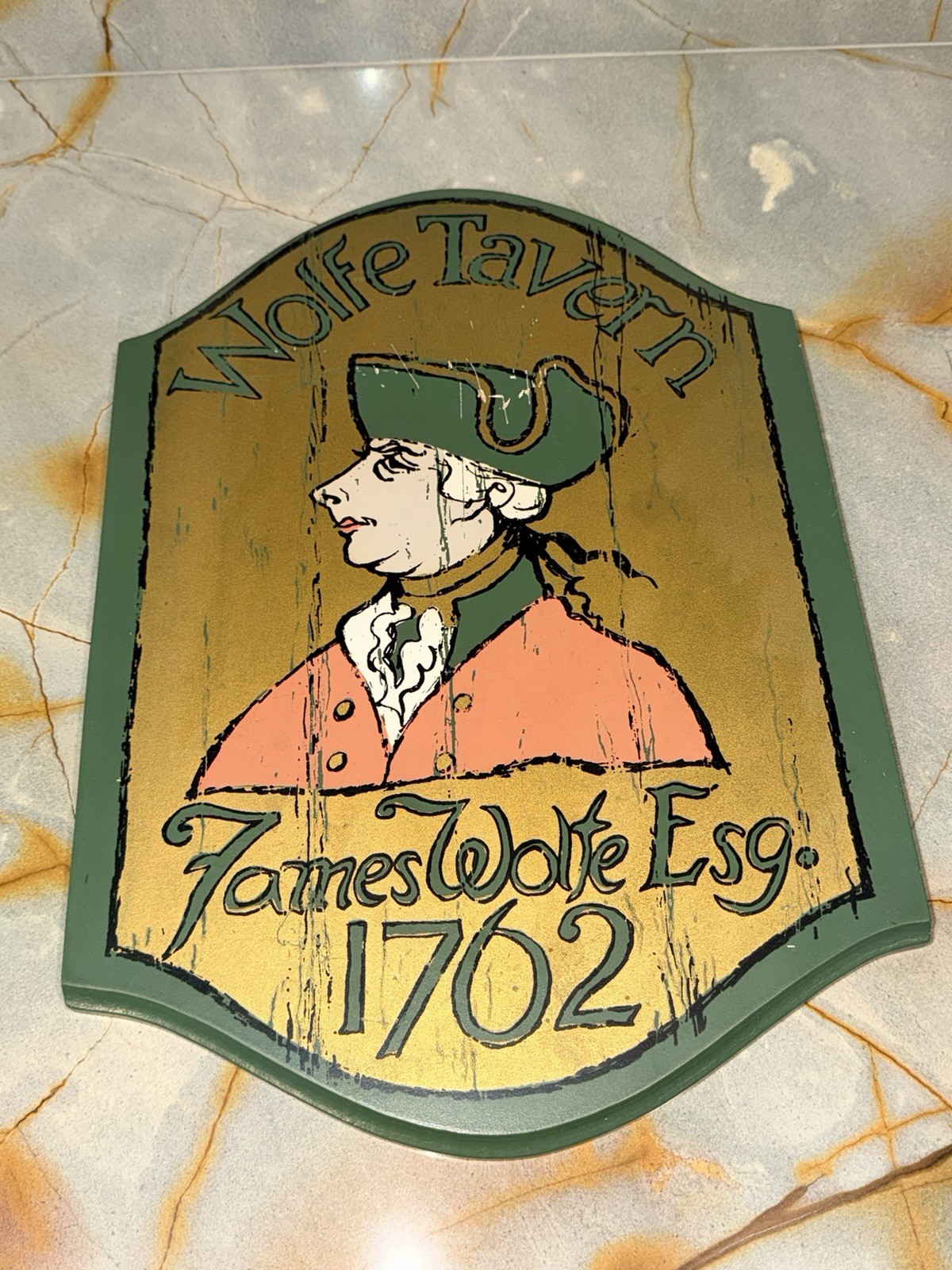 Rare Maskerteers 1965 James Wolfe Tavern Esg. 1762 Vintage Sign