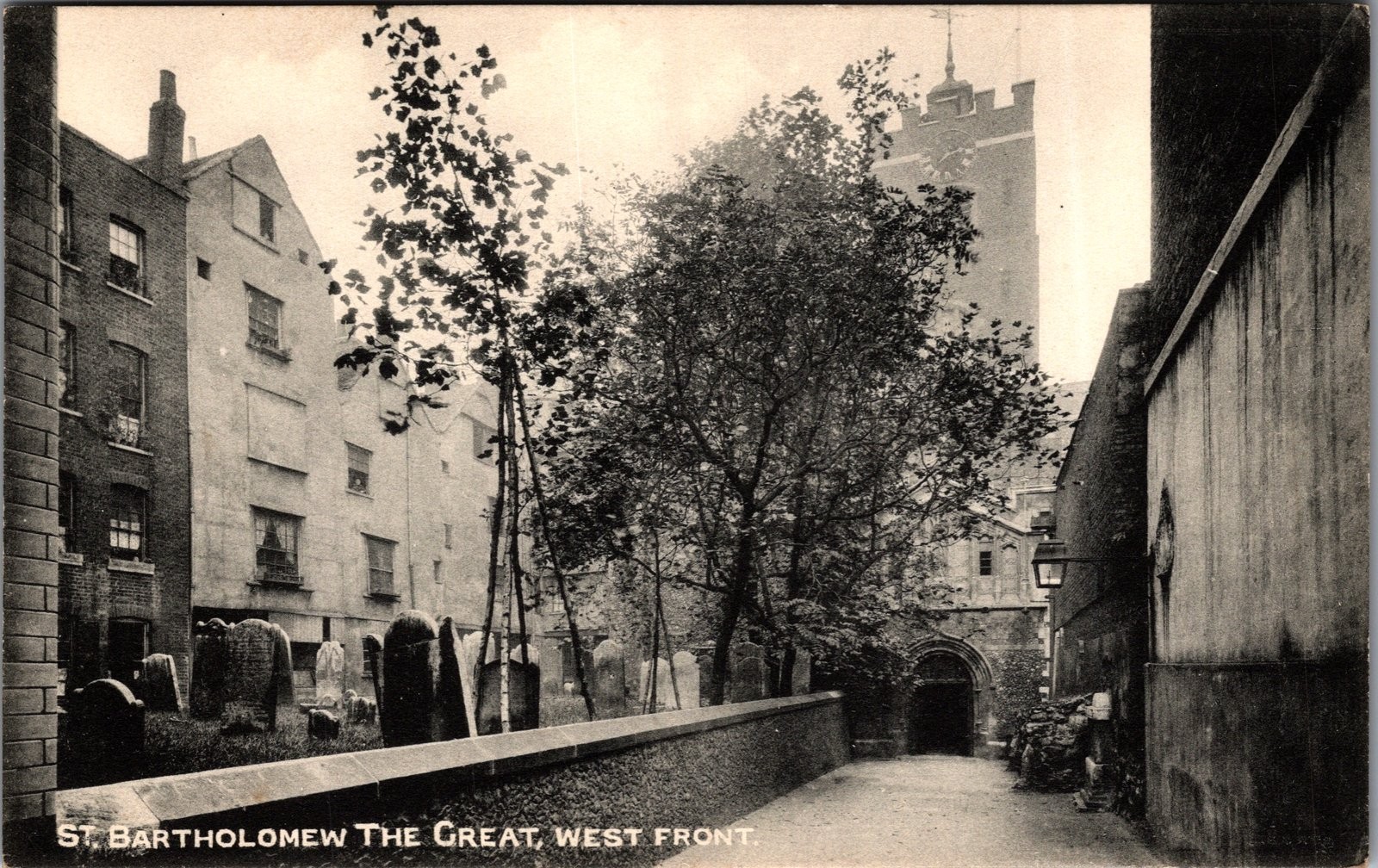 St. Bartholomew the Great London West Front Church Vintage Postcard