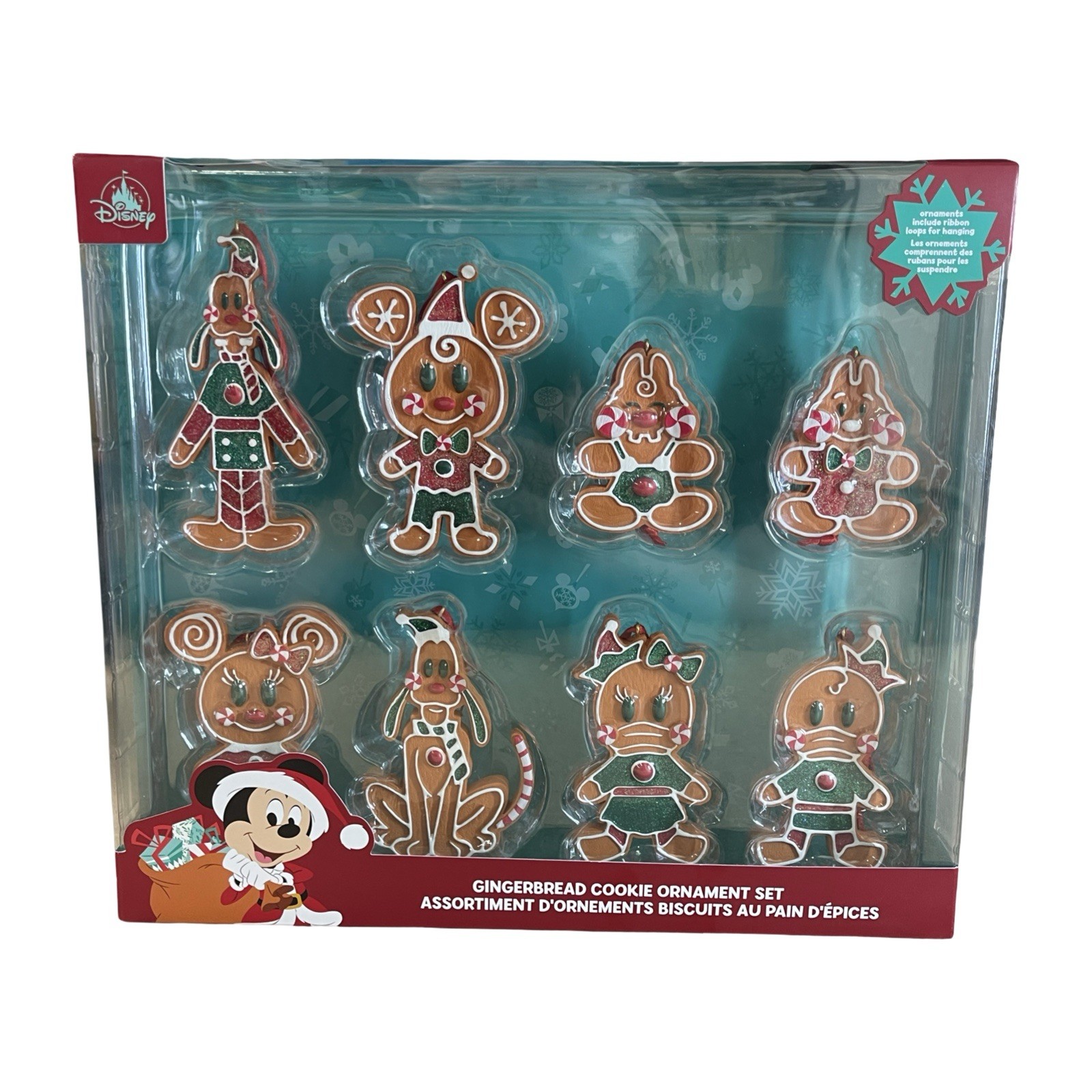 Rare Disney Parks 2020 Gingerbread Cookie Ornament Set - Mickey and Friends