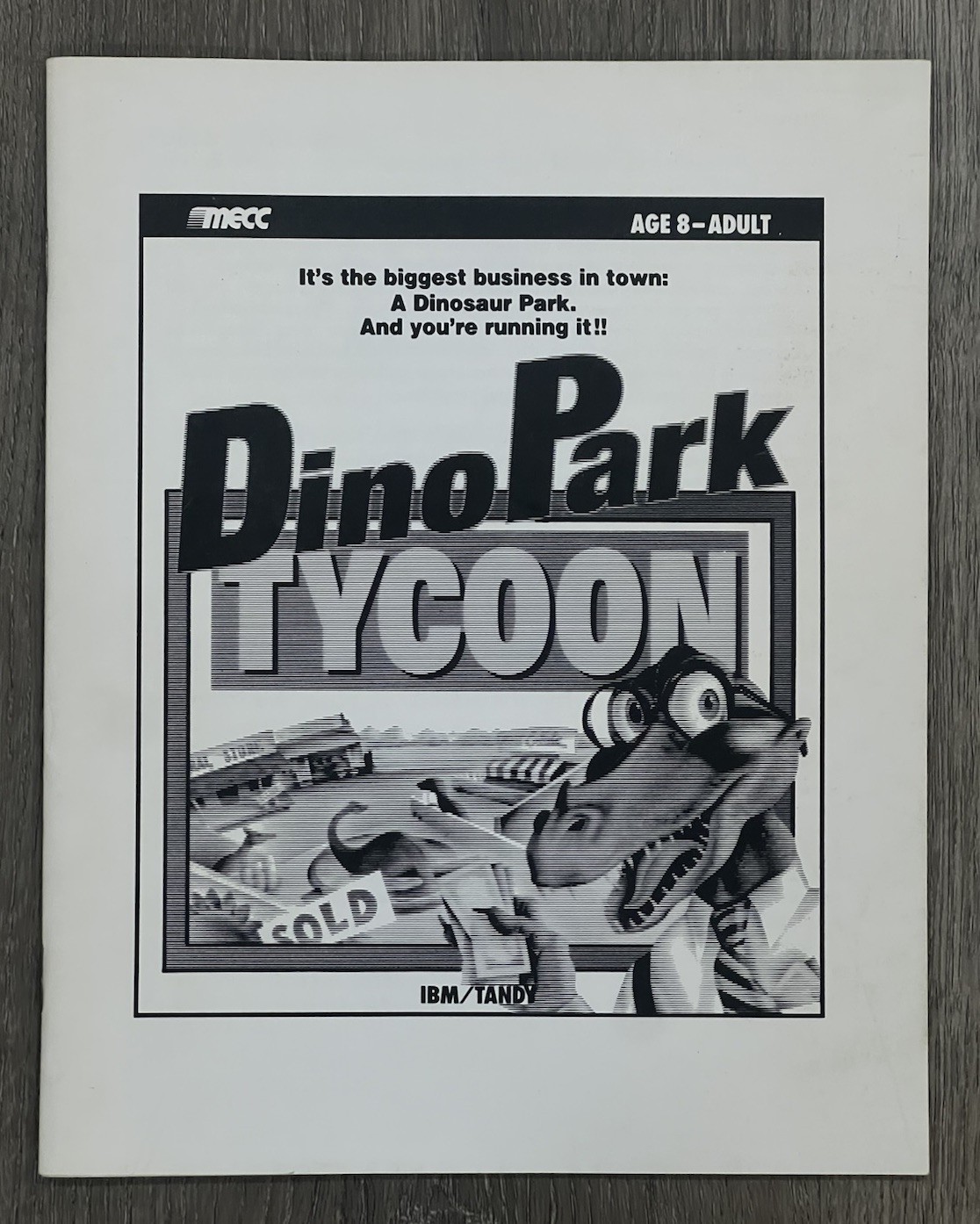 Dino Park Tycoon IBM Tandy MECC User Manual Only Vintage PC Game