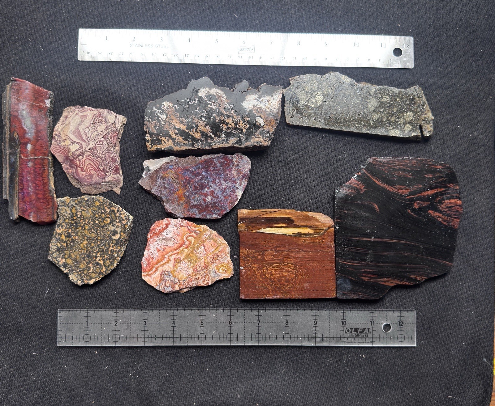 Lot Of 2lbs - Old Stock Estate Sale - Lapidary Slabs For Cabbing Or Display