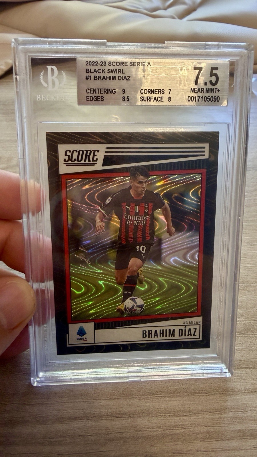 Brahim Diaz 1/1 Panini Score Topps Milan Serie A Morocco BGS PSA