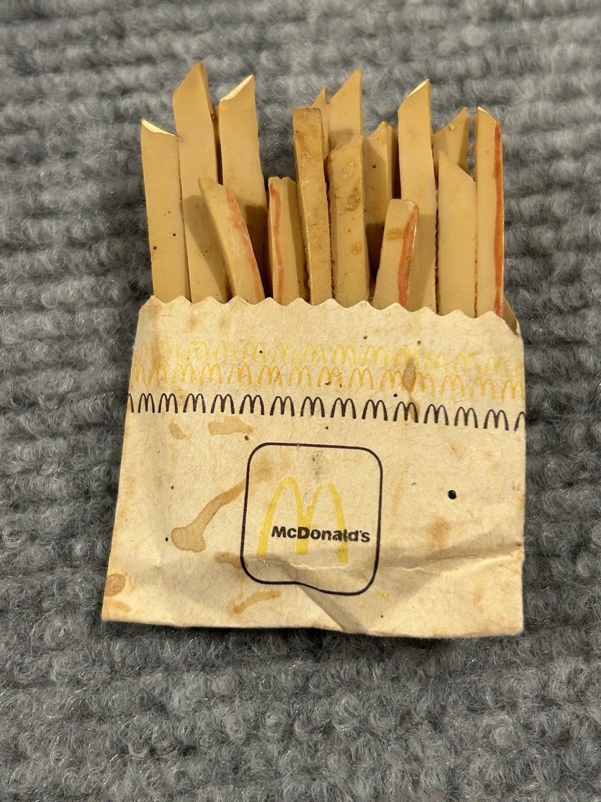 Rare 1983 McDonald's French Fries Wood And Paper Wow