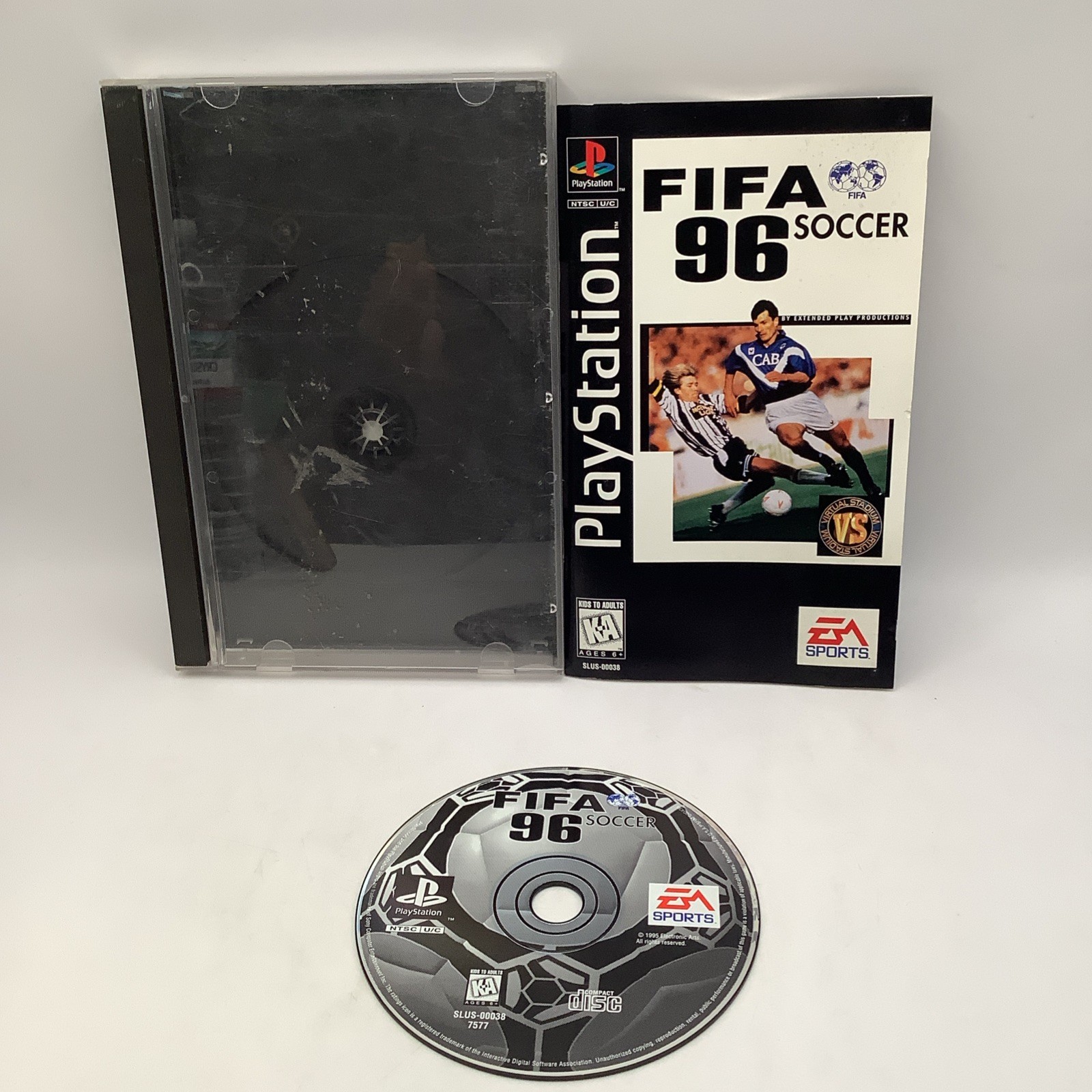 FIFA Soccer 96 (Sony PlayStation 1, 1996) Longbox, Complete CIB Tested & Working