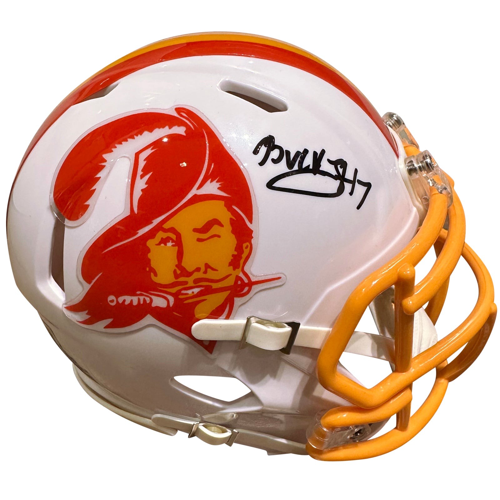Bucky Irving Autographed Tampa Bay Buccaneers (Throwback) Mini Helmet - JSA