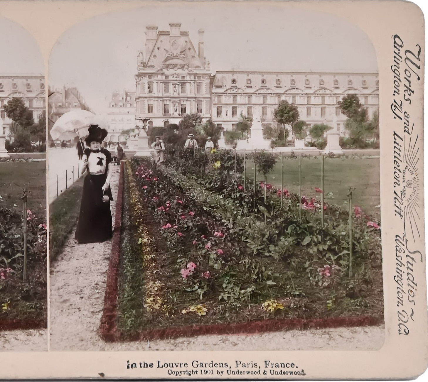 1901 Louvre Gardens Paris France Underwood Stereoview Stereo Photo Card – SC191