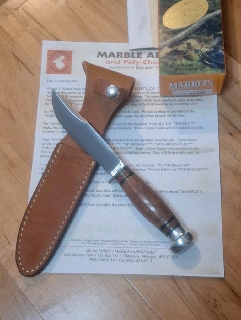 MARBLE'S GLADSTONE MI. USA KNIFE K20050 EXPERT TIGERWOOD, LIMITED EDITION NIB 