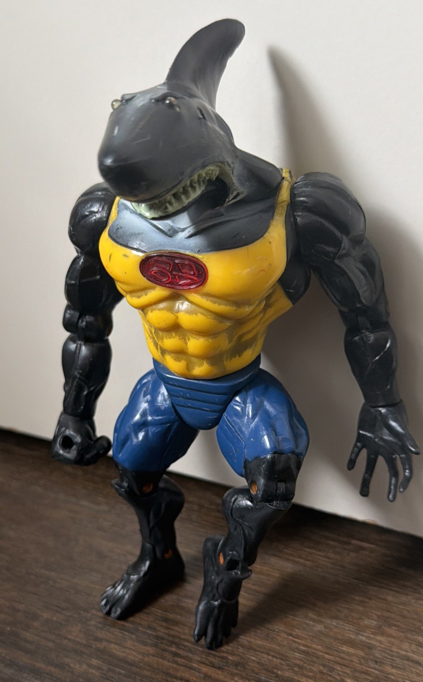 VTG Maui The Legend of Sharkman Yellow Shirt Beyond Action Figures Series 1 1997
