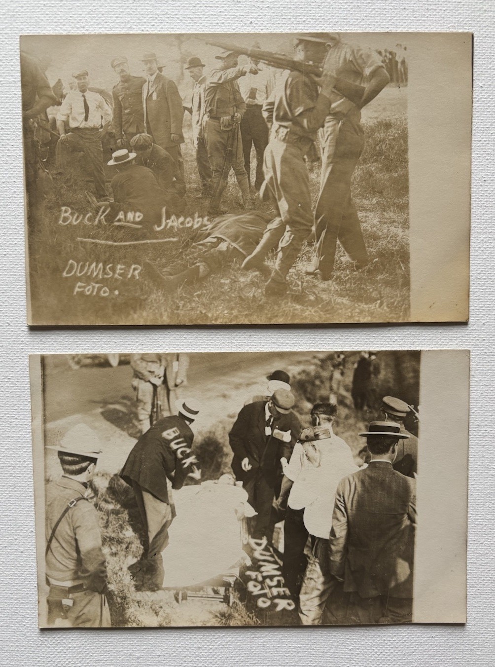1911 Elgin Road Race Fatal Crash RPPC Buck Jacobs Postcard Set Dumser Photo