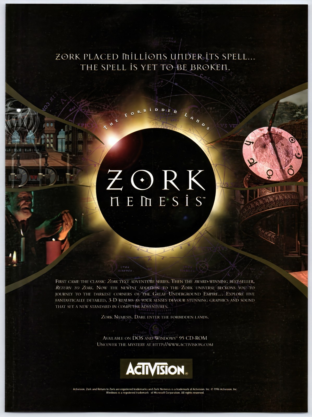 Zork Nemesis - PC Video Game - Vintage Original Ad Promo Poster Art - 1996