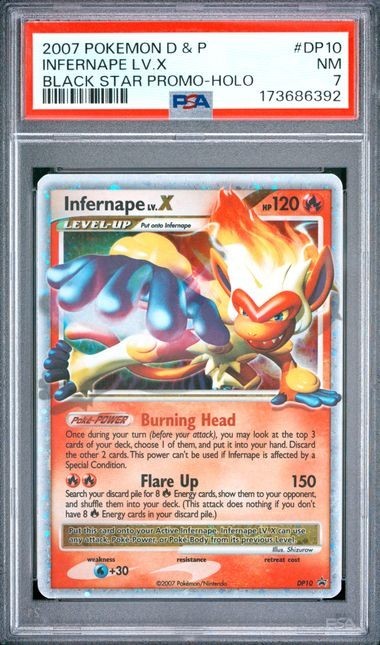 2007 POKEMON DIAMOND & PEARL BLACK STAR PROMO #DP10 INFERNAPE LV.X BLACK STAR PR