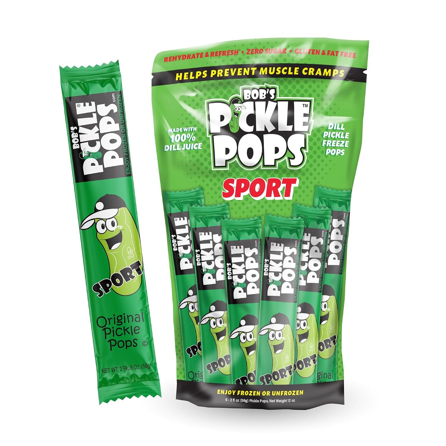 Bob\'s Pickle Pops - Original Dill Juice Flavor Ice Pops - Pre Workout Freeze