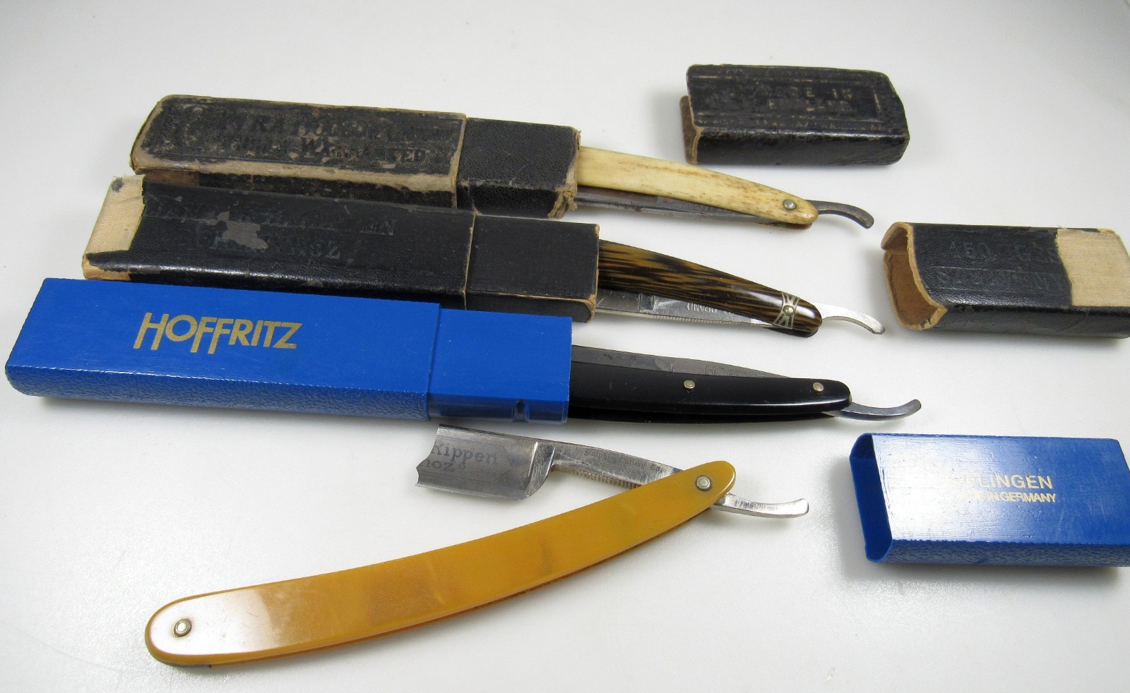 Vintage Lot Straight Razors Hoffritz Solingen Germany - Zebra - 2 for parts