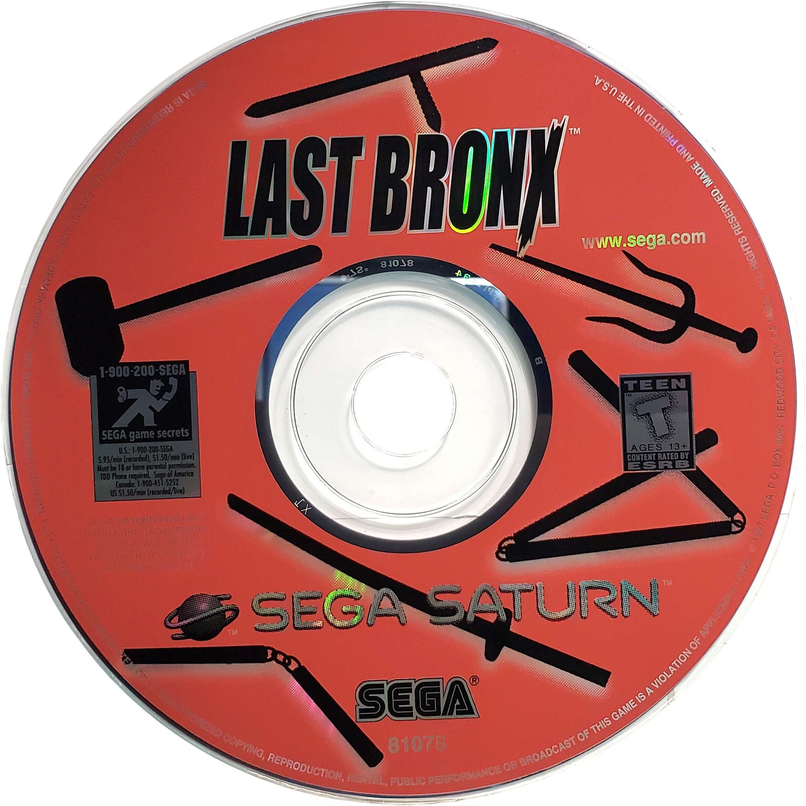Scratch-Free - Last Bronx - Sega Saturn Excellent Tested Original