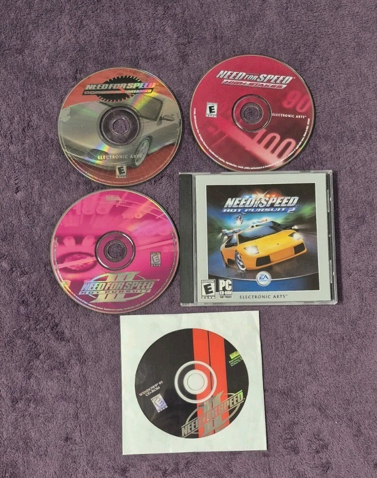 Lot Of 5 Need for Speed PC CD-ROM Racing Games(High Stakes,HP 2&3, SE 2, Porsche