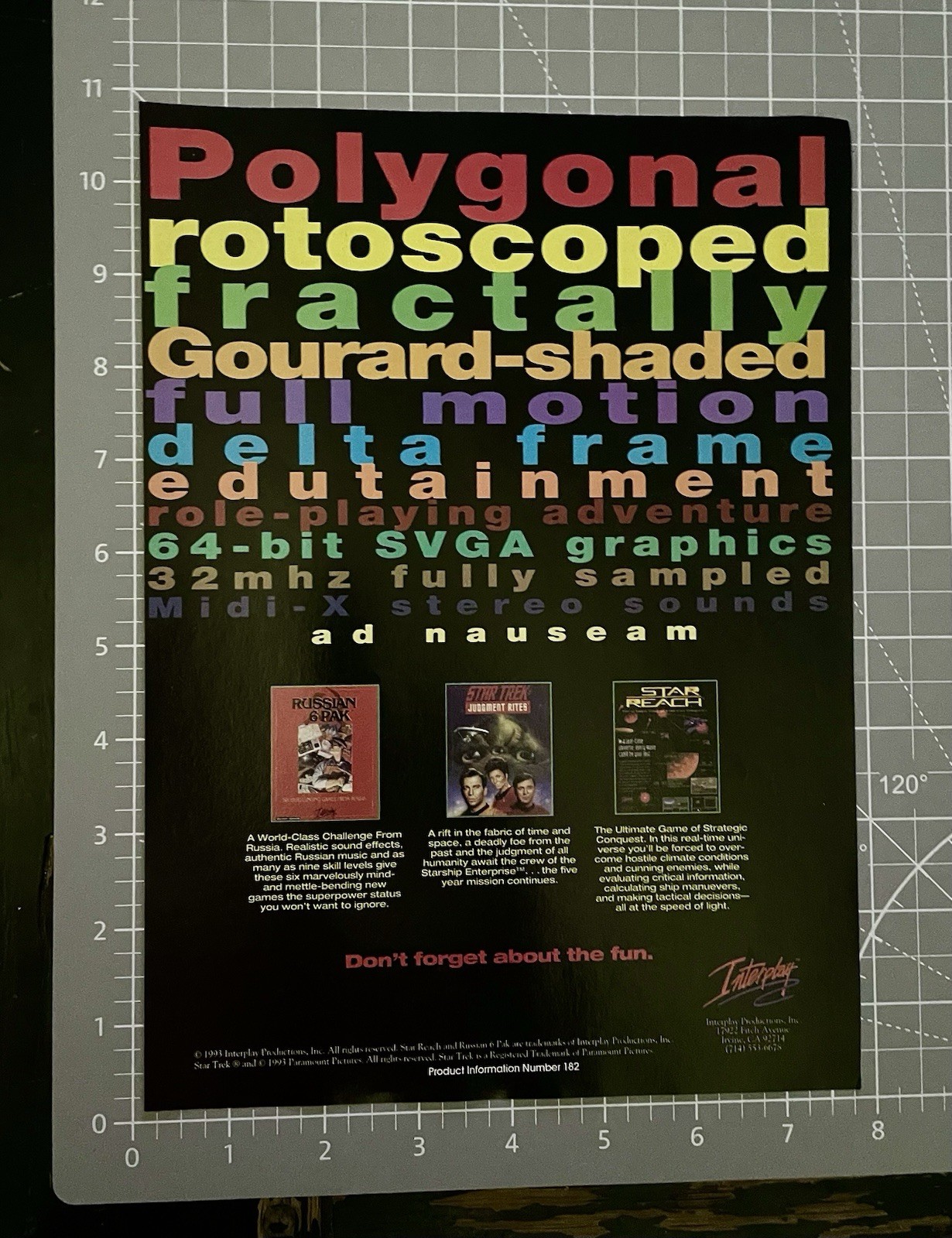 Interplay Productions 1993 Print Ad Original 90’s Video Game Advertisement