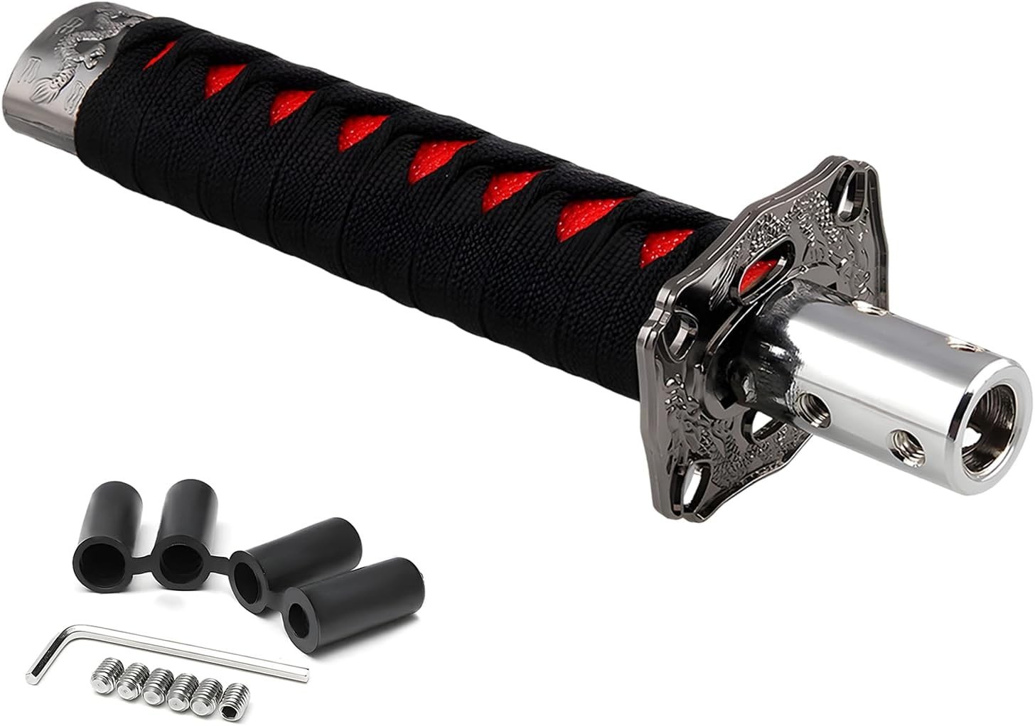 Gear Shift Knob, 7.9 Inch Sword Auto Gear Lever Stick Shifter Handle Black+Red
